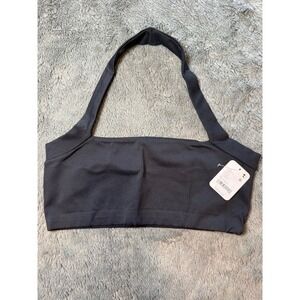 Free People Intimately FP Black Seamless Halter Bralette Bandeau Top M/L NEW